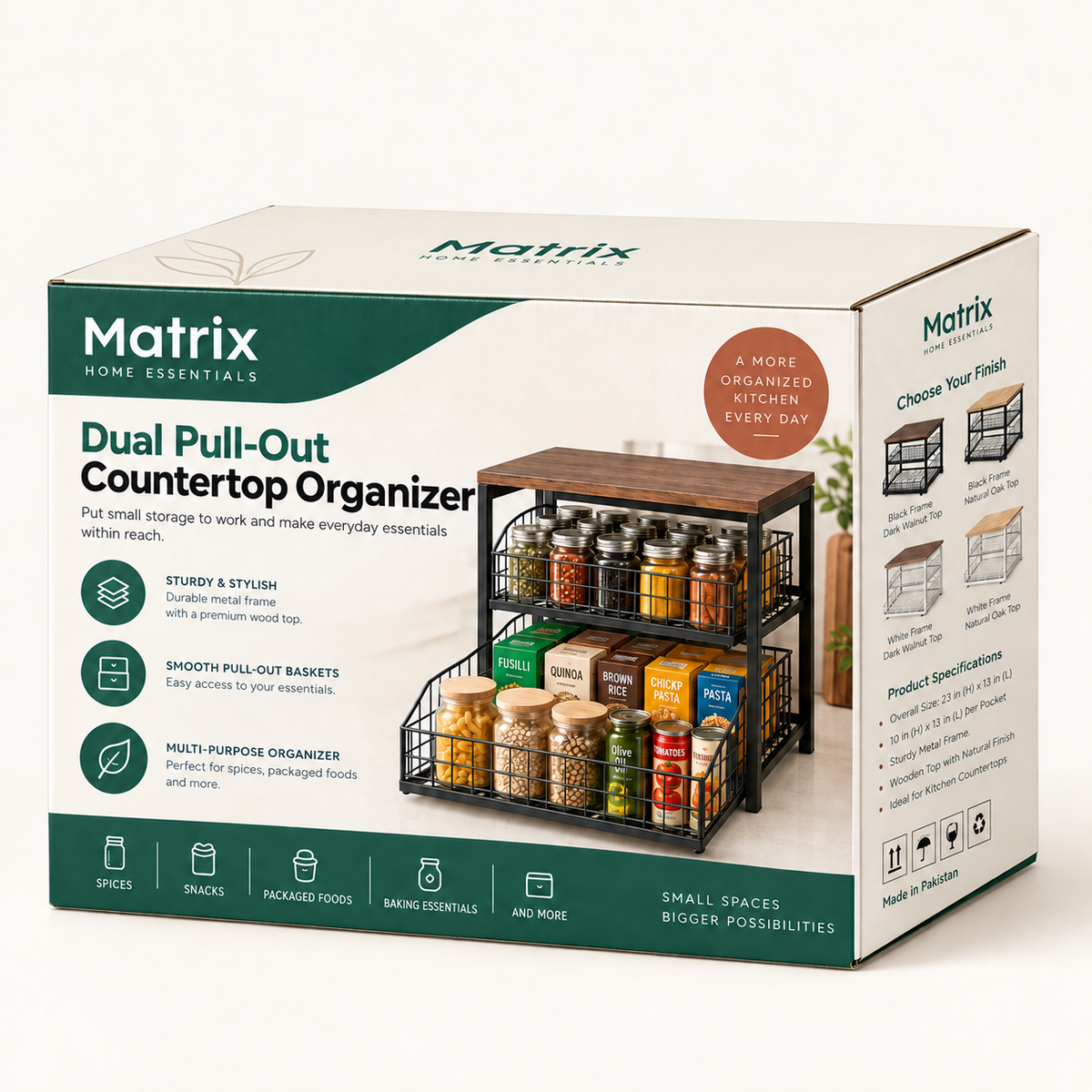 Dual Pull-Out Countertop Organizer by Matrix