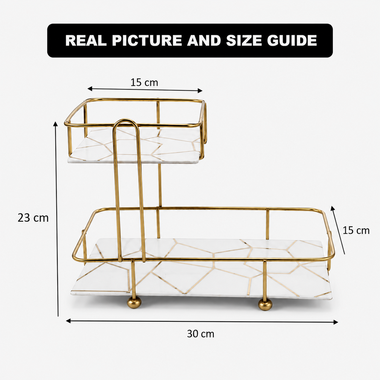 SquaRectangle 2-Tier Golden Vanity Stand by Matrix