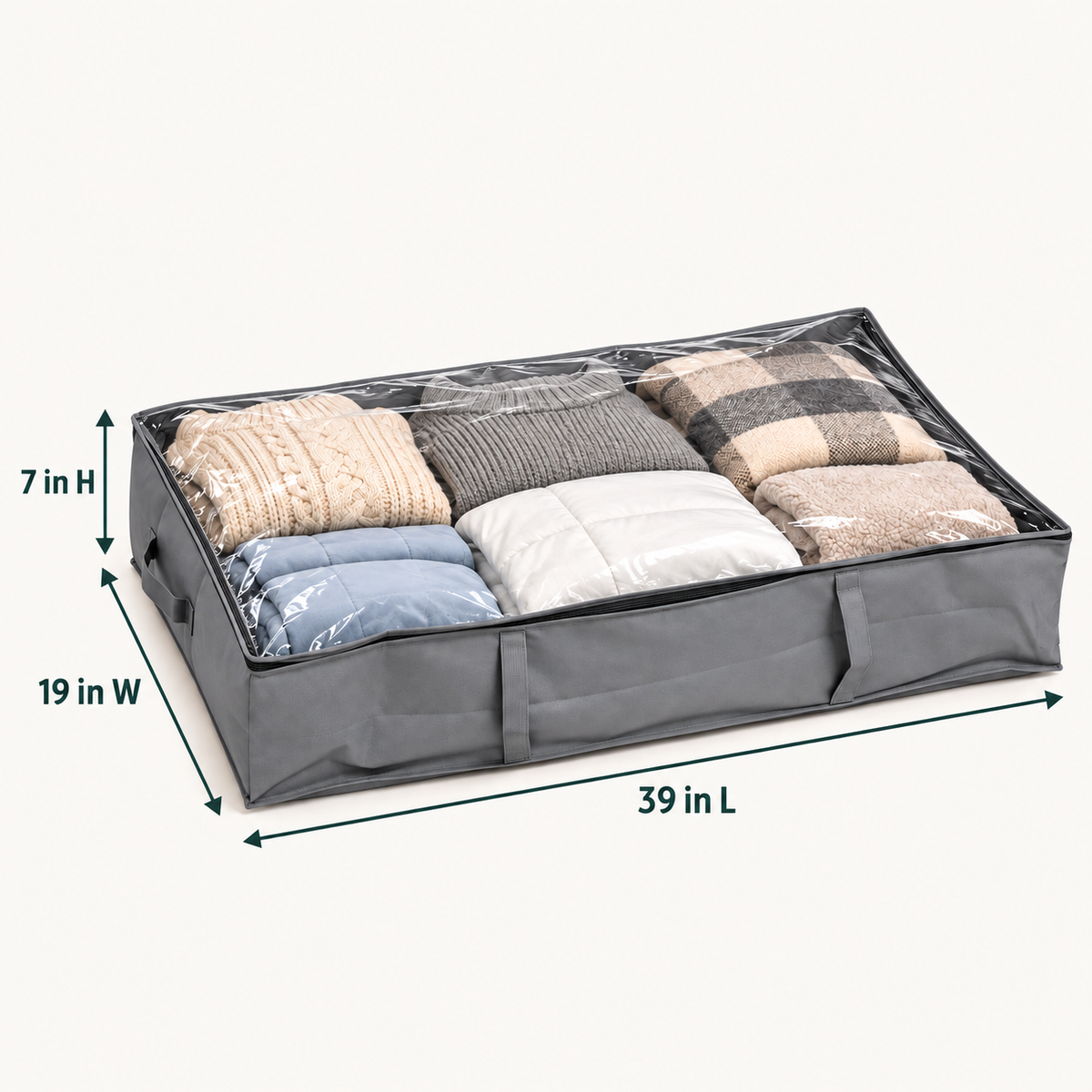 Under-Bed Storage Case with Clear Lid & Handles by Matrix