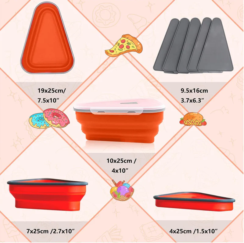 PizzaMate Reusable Storage Container with 5 Serving Trays