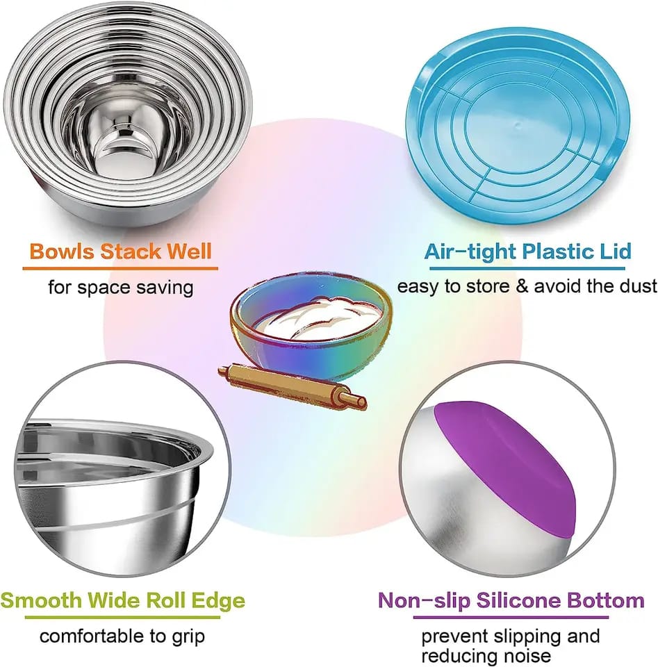 5pcs Steel Bowl Set