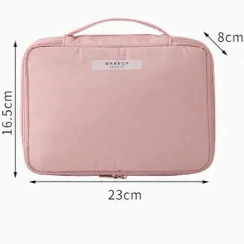 Travel Makeup Bag with 6 Brush Slots & Detachable Pouch