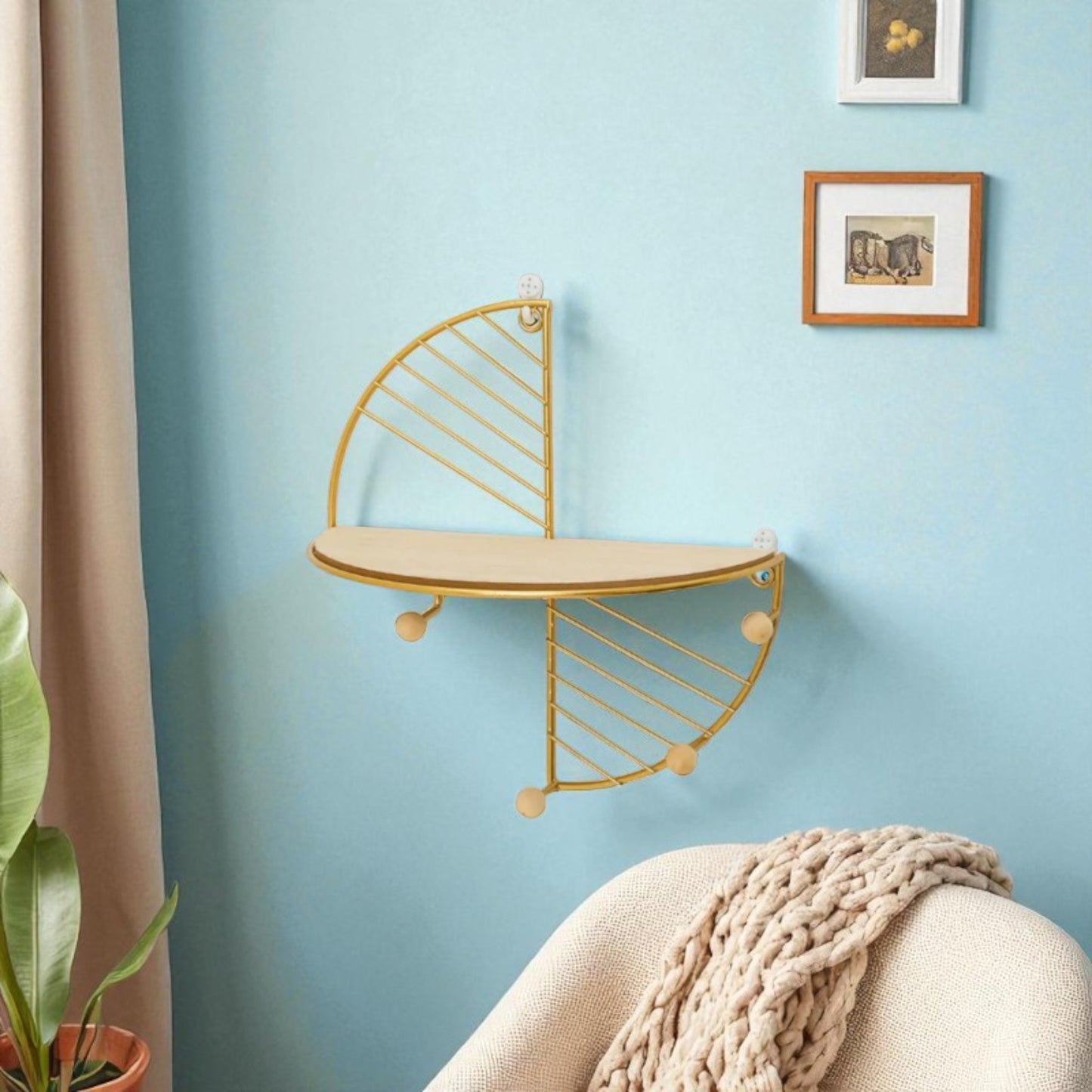 The Evergreen Golden Arc Metal Wall Shelf by Matrix