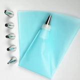 Reusable cake decorating nozzles set with Silicone piping bag