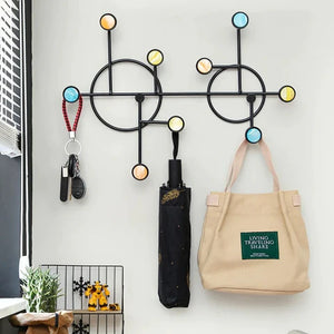 Nordic Style Wall Shelf With Hooks - Circle