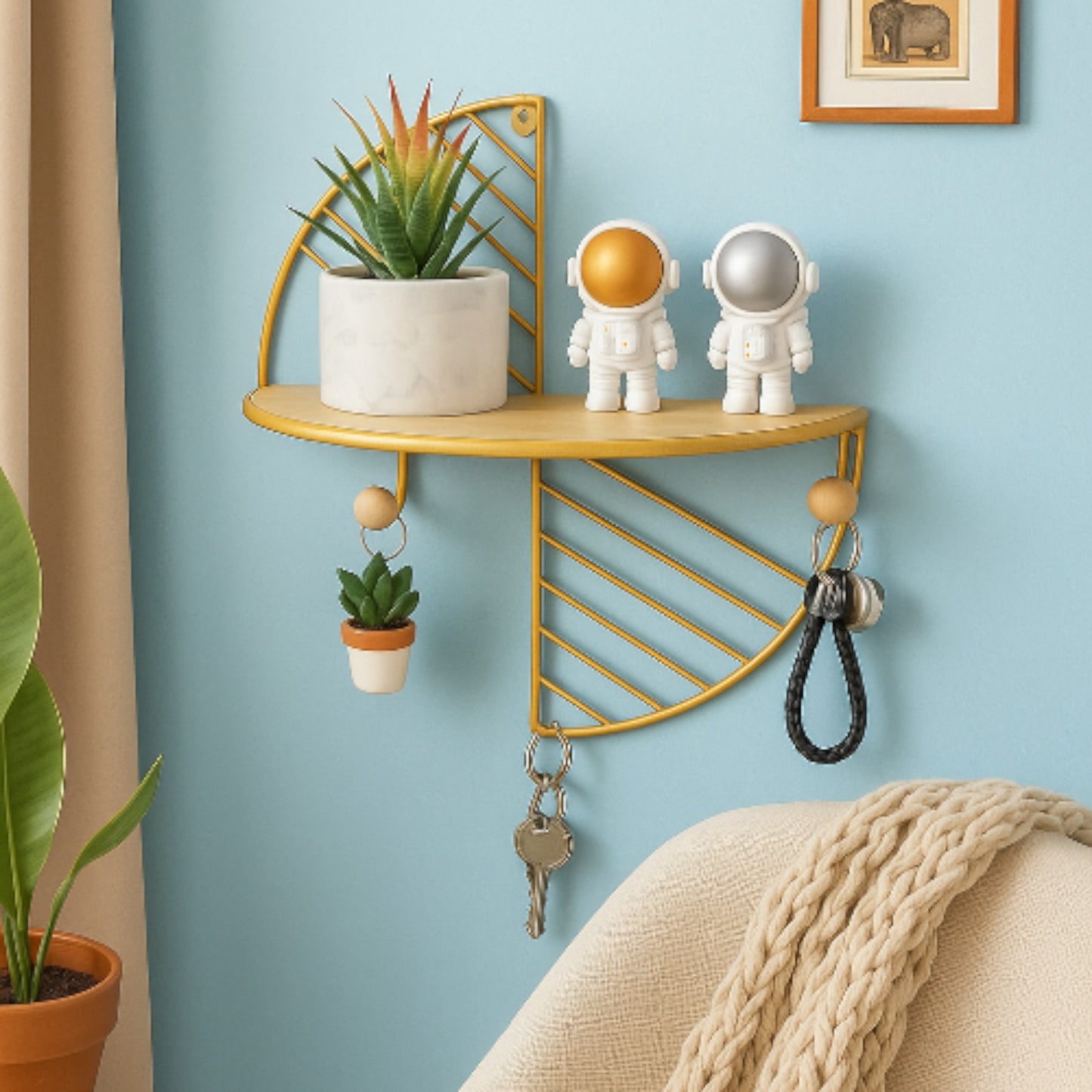 The Evergreen Golden Arc Metal Wall Shelf by Matrix