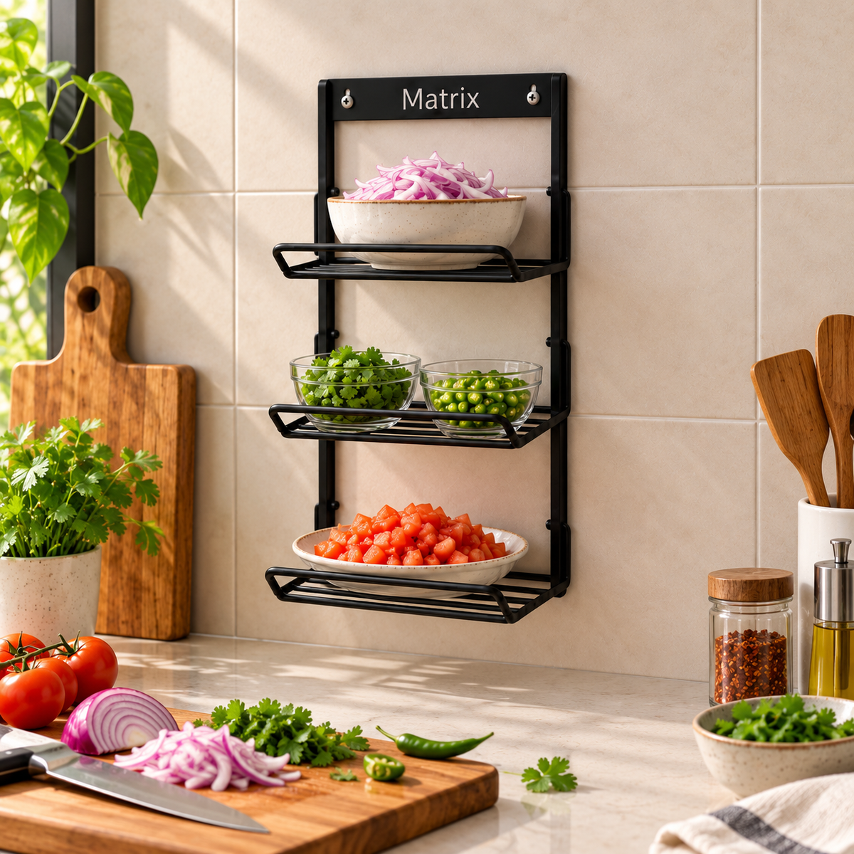 3-Tier Foldable Kitchen Prep Rack by Matrix