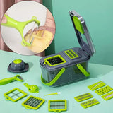 22 in 1 vegetable cutter with storage basket