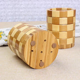 Round Bamboo Cutlery Holder