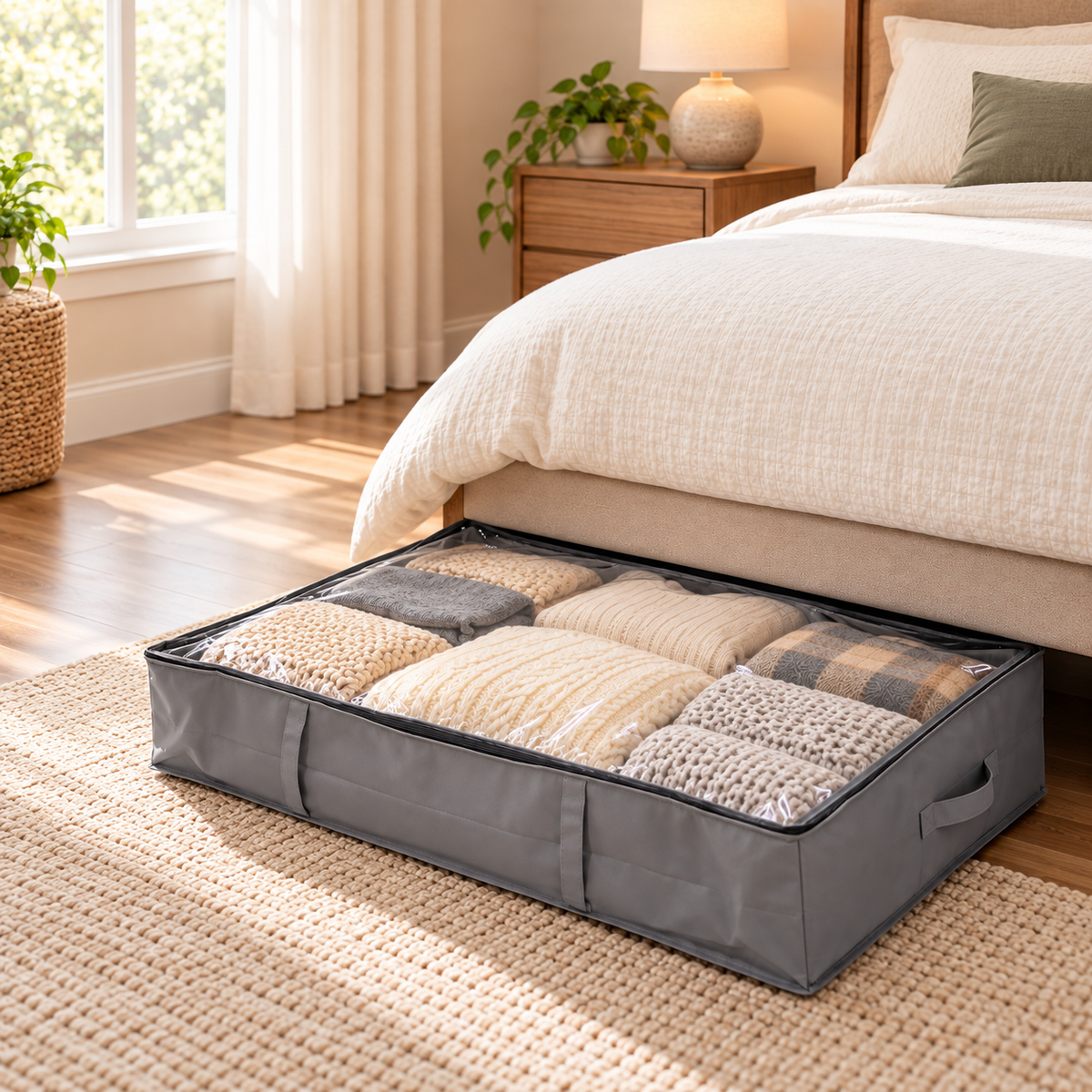 Under-Bed Storage Case with Clear Lid & Handles by Matrix