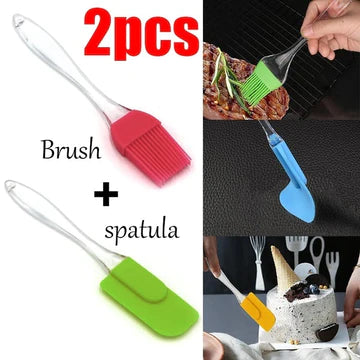 2pcs Oil Brush and Spatula