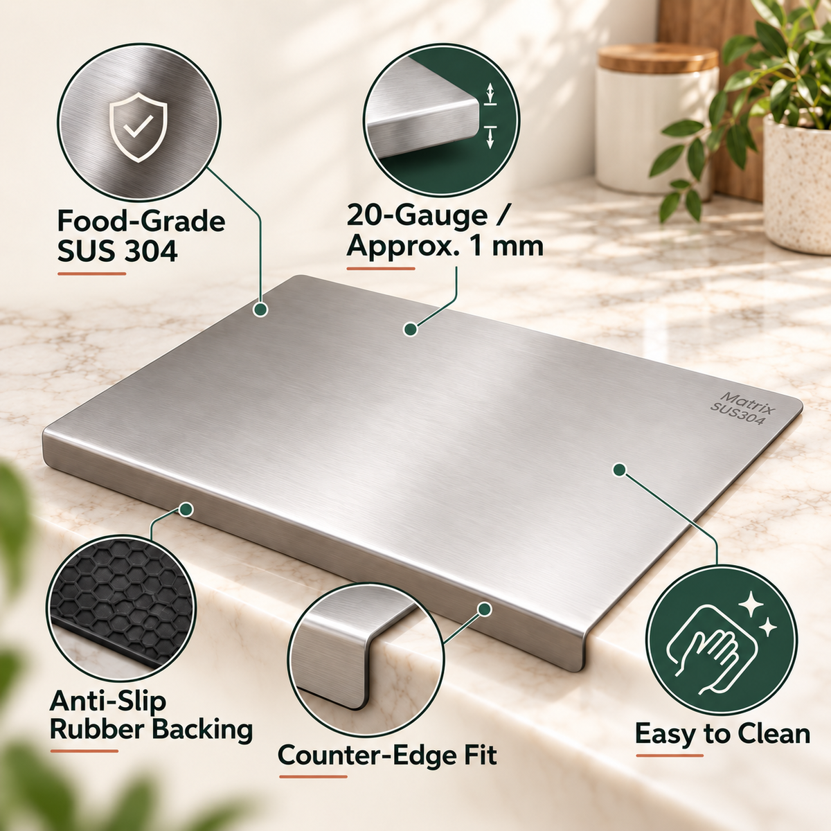 Stainless Steel Cutting Board by Matrix