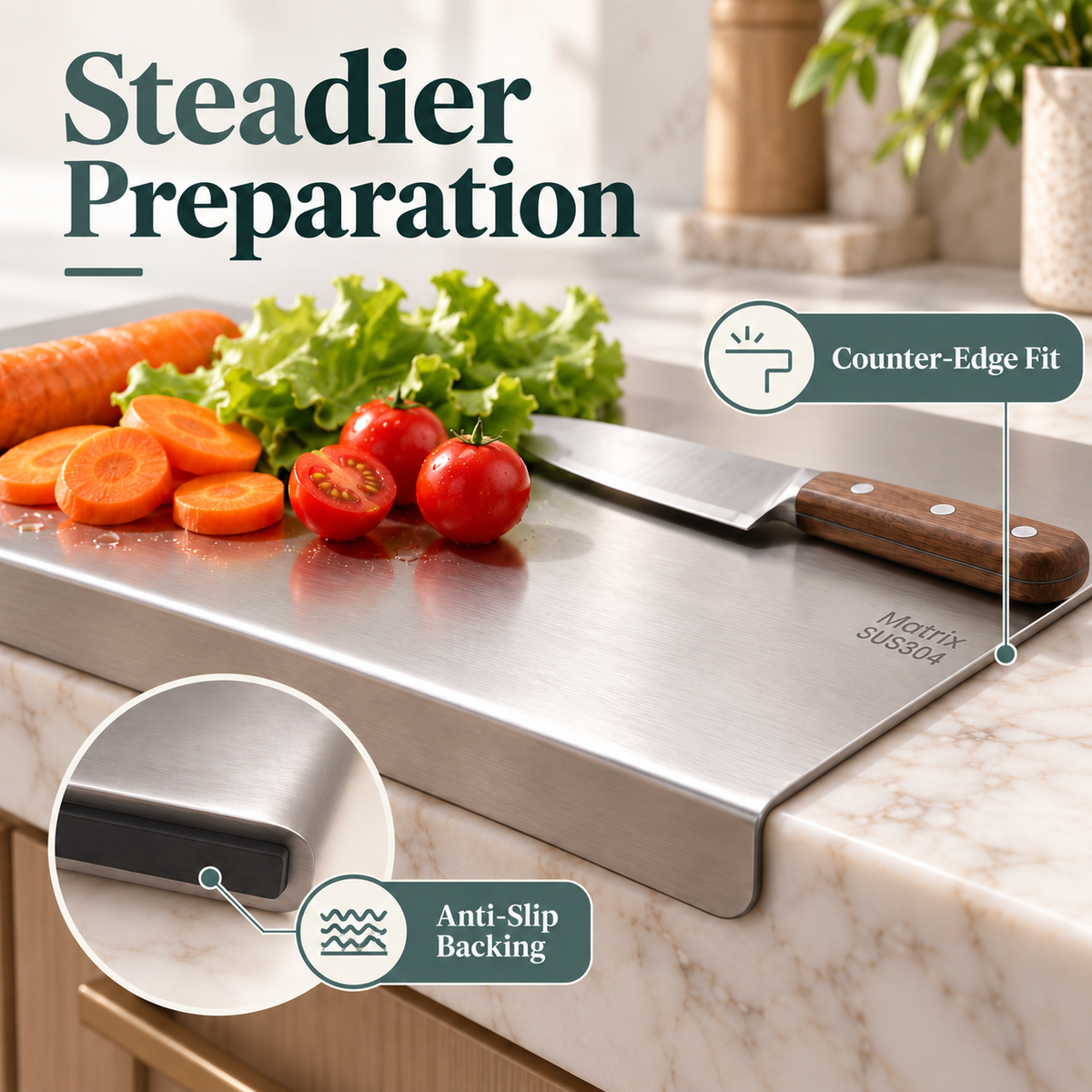 Stainless Steel Cutting Board by Matrix