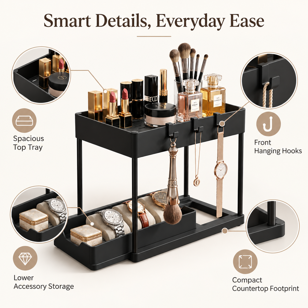 2-Tier Sliding Under-Sink Organizer