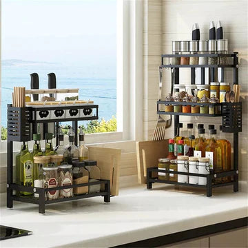 2/3 Tire stainless steel kitchen storage shelf sink organizer.