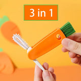 3 In 1 Carrot Shaped Cleaning Brush With Nylon Wire
