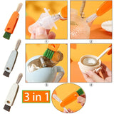 3 In 1 Carrot Shaped Cleaning Brush With Nylon Wire