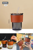 400ml Creative Amber Straw Glass Large Capacity Coffe Cup