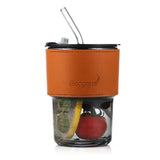 400ml Creative Amber Straw Glass Large Capacity Coffe Cup