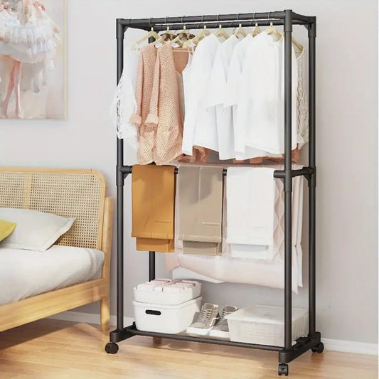 Moveable Clothes Hanging Rack