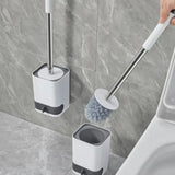 Wall Hanging Toilet Brush With Drainer Holder