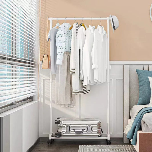 Single Pole Telescopic Clothes Rack