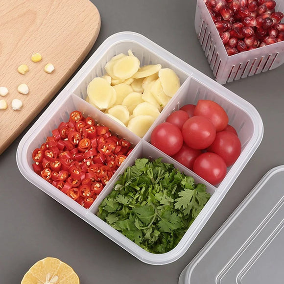 4 in 1 Vegetable & Fruit Storage Box With Lid