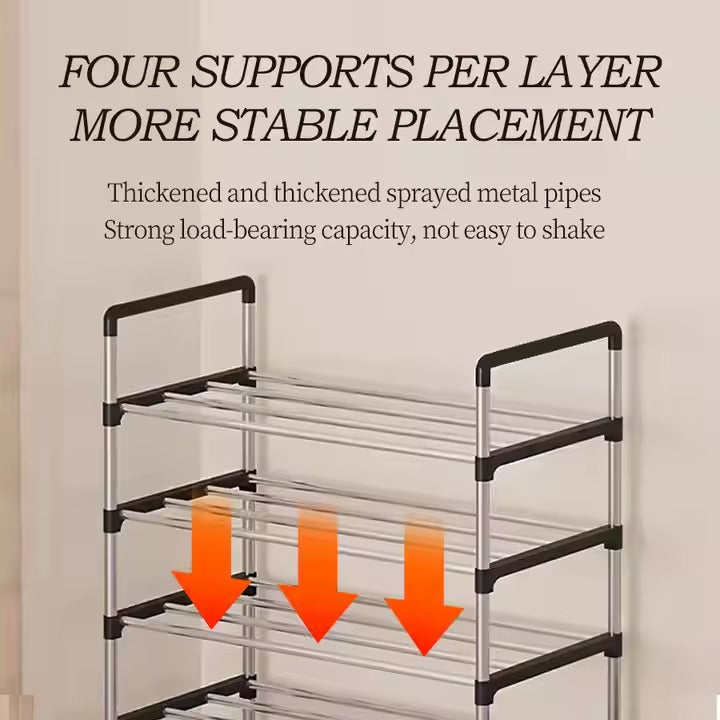 Modern Multi-Layer Shoe Storage Rack with Dustproof Cover & Handles