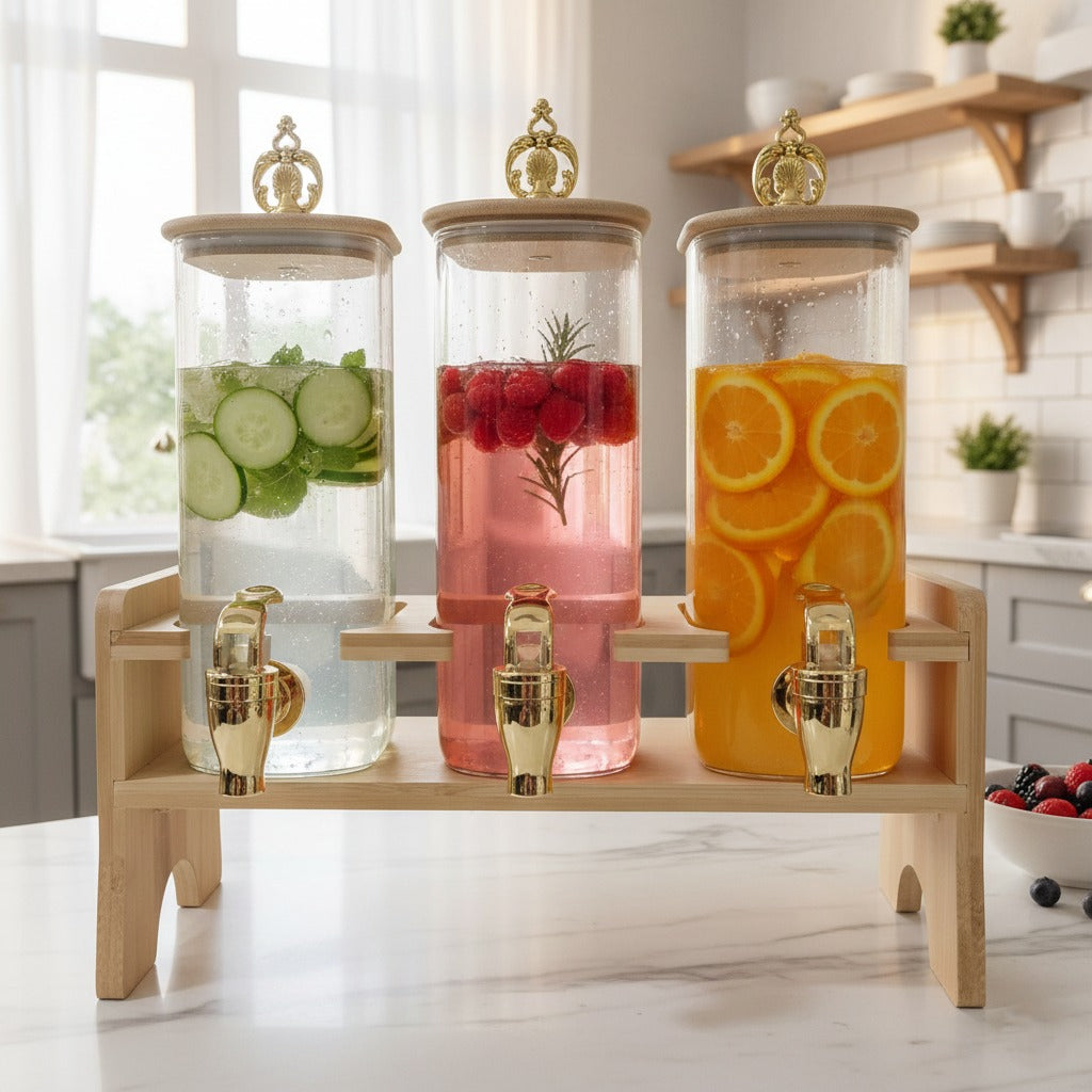 RoyalTrio Rectangular Glass Dispensers Set (1152)