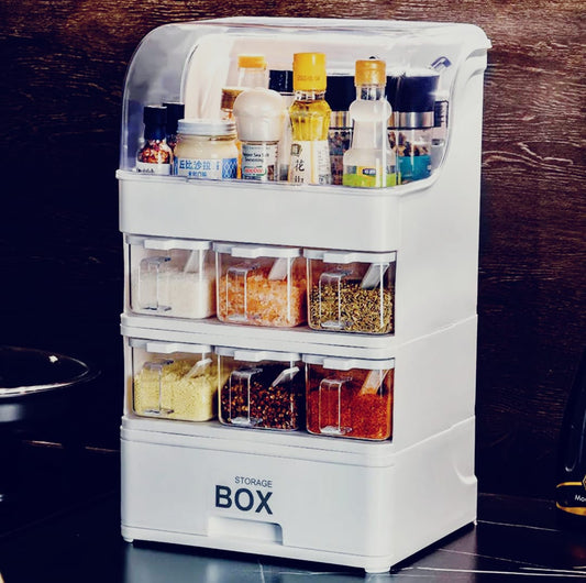 King-sized Household Kitchen Seasoning Box & Storage Rack