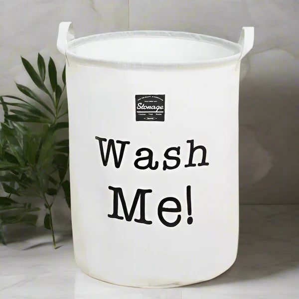 The "Wash Me!" Reminder Foldable Laundry Basket