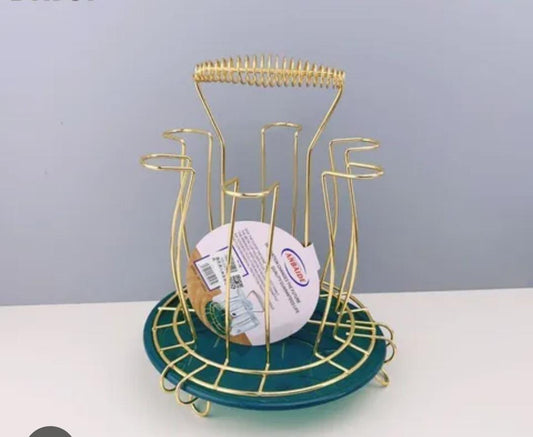 6 Slots Premium Round Glass Stand