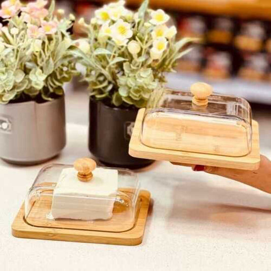 MultiServe Wooden Keeper with Clear Lid