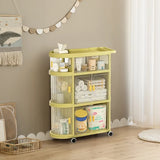3 Tiered Foldable Storage Cabinet Freestanding Toy Organizing Cart