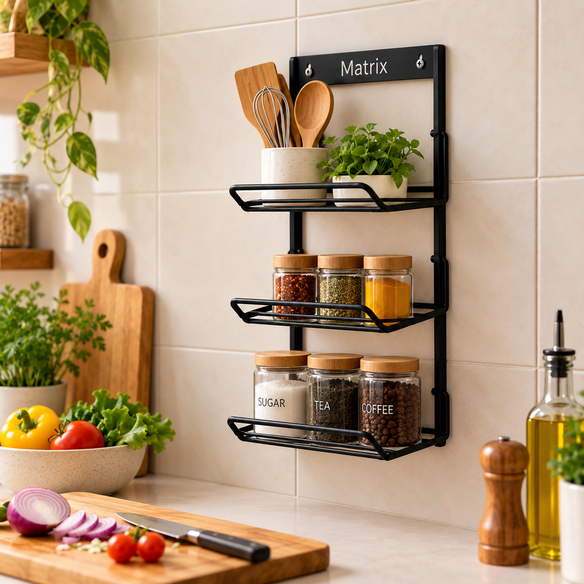 3-Tier Foldable Kitchen Prep Rack by Matrix