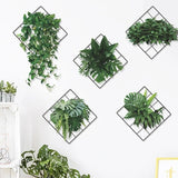 Plant design 3D wall sticker pack of 4