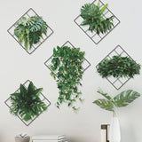 Plant design 3D wall sticker pack of 4