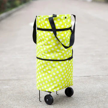Foldable shopping cart with wheel