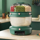 Versatile 9 Kg Rotatable Rice Storage Organizer with 6 Adjustable Dividers