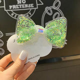 Bow Style soft hair clips with glittering stars