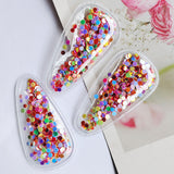 Glittering fun hair clips
