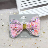Bow Style soft hair clips with glittering stars