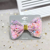 Bow Style soft hair clips with glittering stars