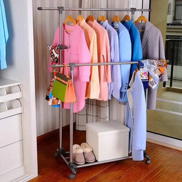 Double Pole clothes Rack