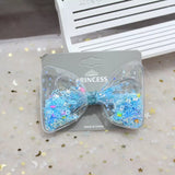 Bow Style soft hair clips with glittering stars