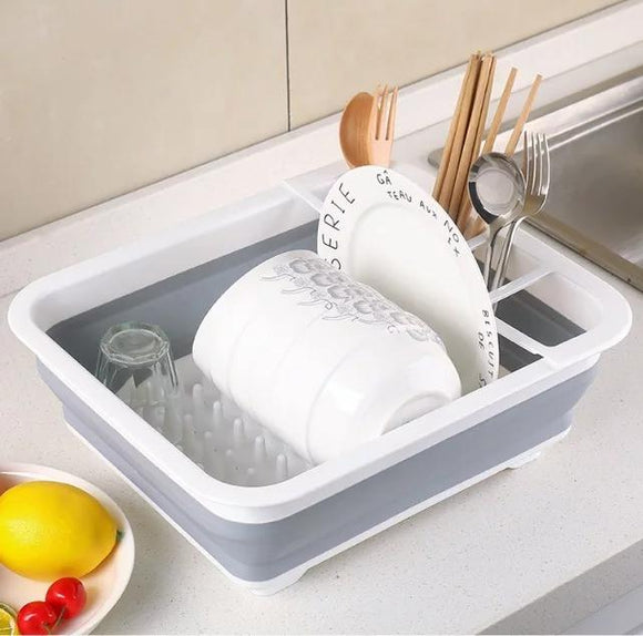 Silicone foldable drainer dish rack