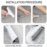 Long Handle Floor Scrub Brush with wiper