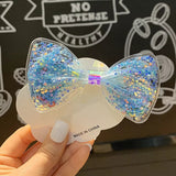 Bow Style soft hair clips with glittering stars