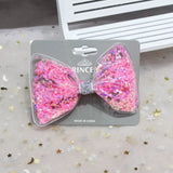 Bow Style soft hair clips with glittering stars