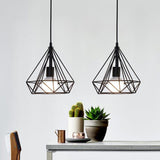 Sparkling Diamond Drop Pendant Lamp with vintage edison bulb